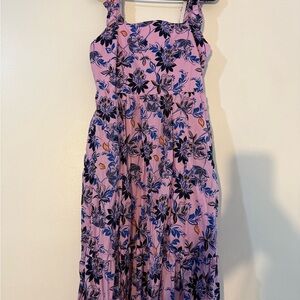 J. Crew Floral Pink and Blue Maxi Dress